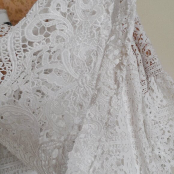 RALPH LAUREN Women White Crochet Lace dress - size 12 - Picture 8 of 13